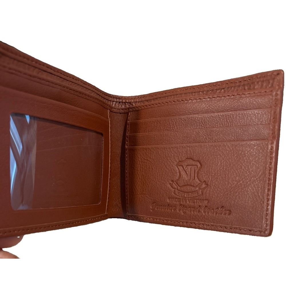 Genuine Exotic Lizard Leather Men's Bifold Wallet Brown Handmade Vietnam NEW